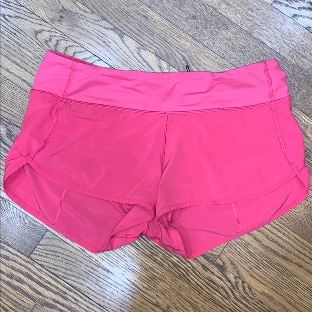 Bright pink lululemon speed shorts! Size 6.
